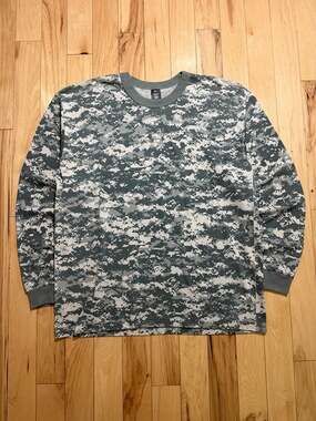 Vintage Tee Swing Digital Camouflage Long Sleeve T-Shirt ACU Pattern